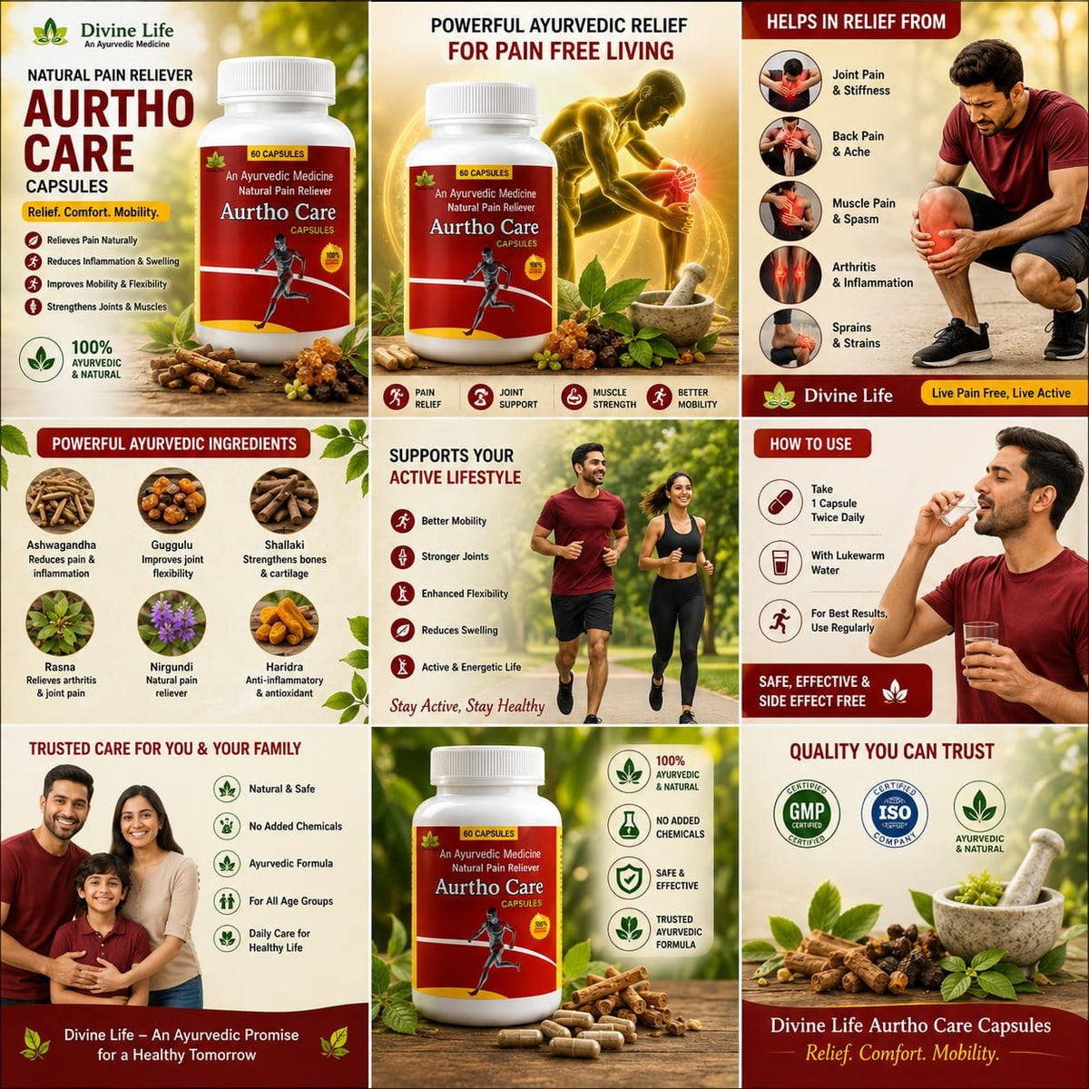Artho Care Capsules – Ayurvedic Pain Relief & Joint Support Supplement (60 Capsules)