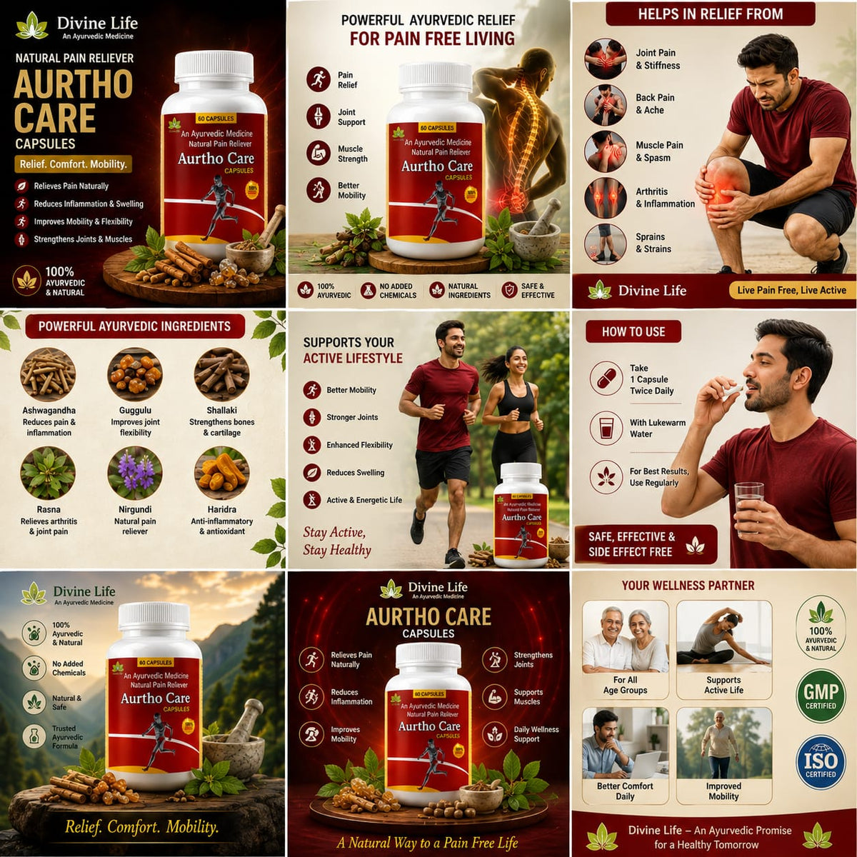 Artho Care Capsules – Ayurvedic Pain Relief & Joint Support Supplement (60 Capsules)