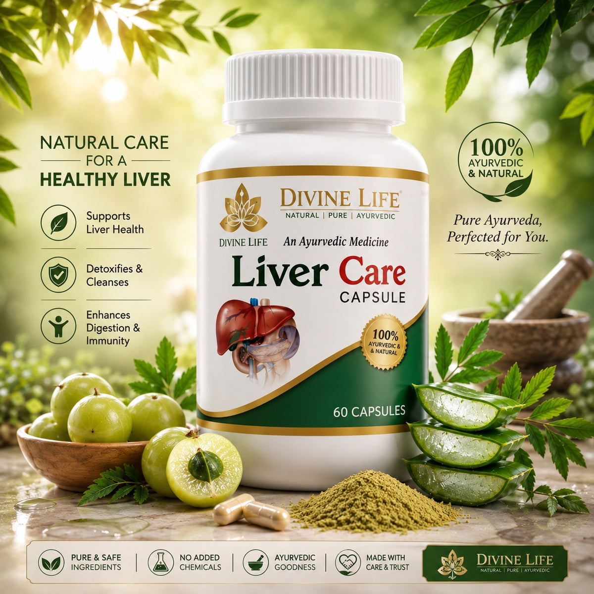 Liver Care Capsules – Ayurvedic Liver Detox & Support Supplement (60 Capsules)